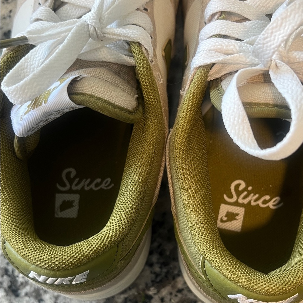 Nike Big Kids Olive Green and Beige Low-Top Sneakers - Picture 6 of 8